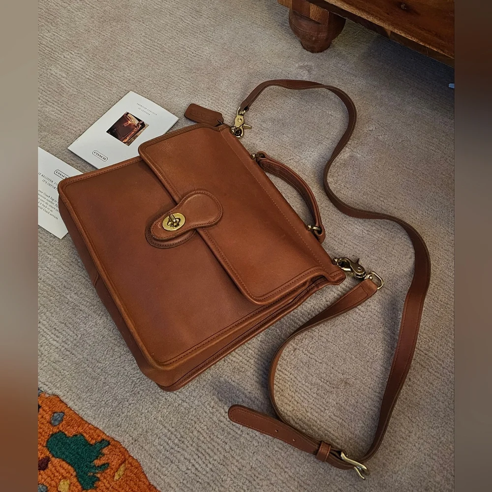 Coach The Original Willis Bag W/Original Detachable Strap, Brass Hardware - Picture 9 of 16